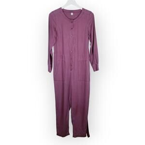 OLD NAVY Jumpsuit 100% Tencel Long Sleeve "Clean Utility" in Clove - XS